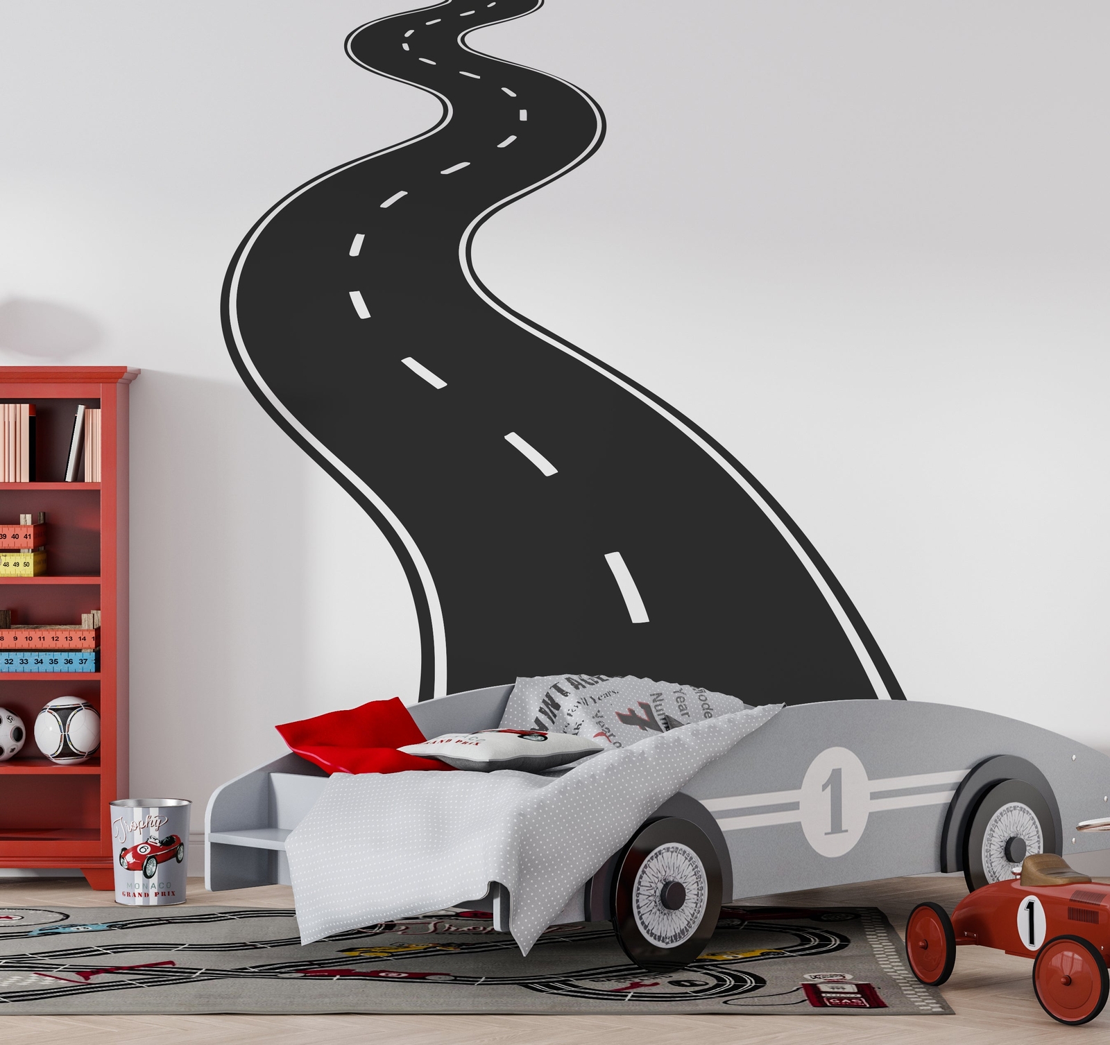 Road Highway Wall Decal Sticker Kids Room Art Mural Track Route Racing OR42