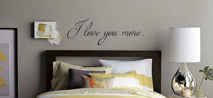 I LOVE YOU MORE…Wall Art Vinyl Decal Lettering Words Sticker Decor Bedroom 36″