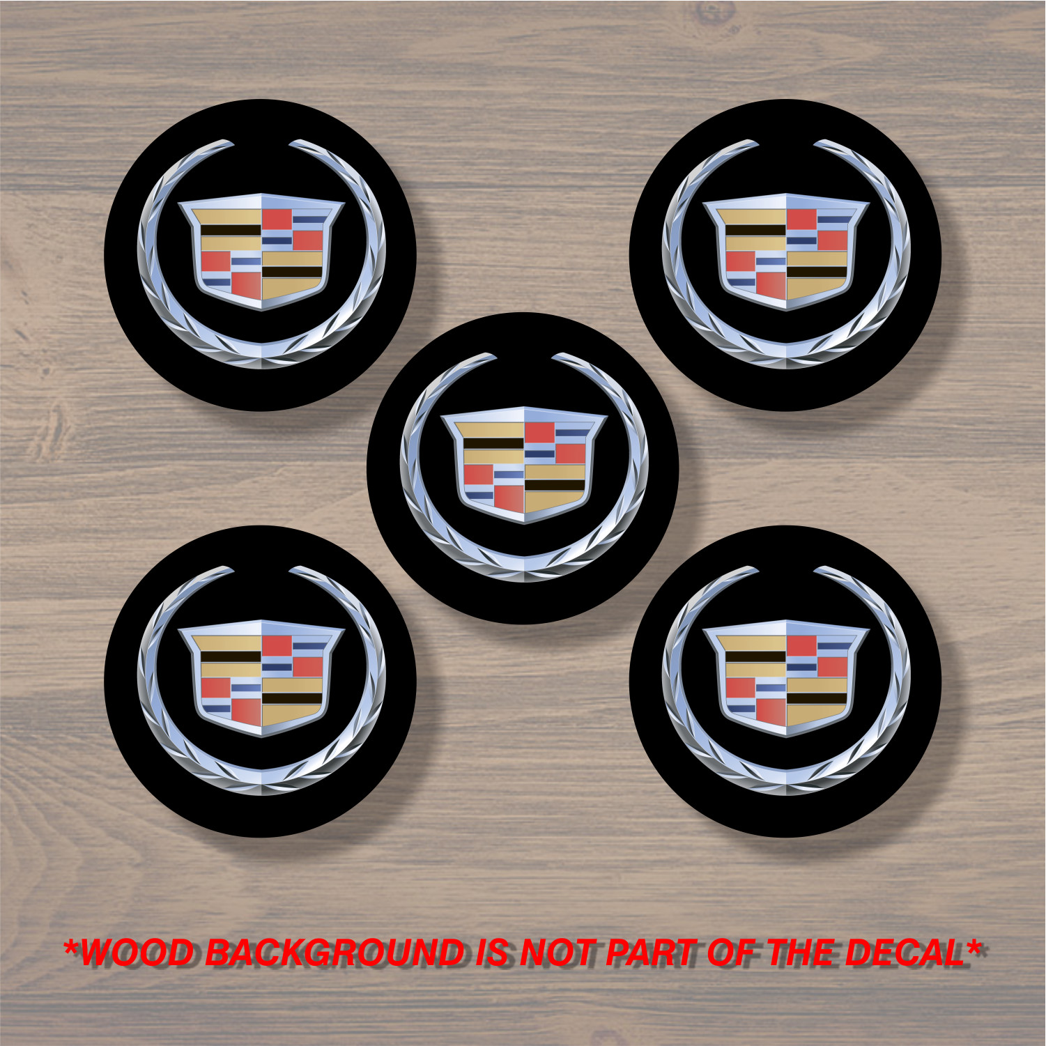 Vinyl Decal Sticker Overlays Fits Cadillac Escalade Wheel Center Cap x5