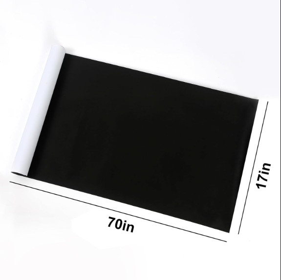 Suede Wrap Self-Adhesive Black Suede Car Interior Wrap 17in x 70in Microf…