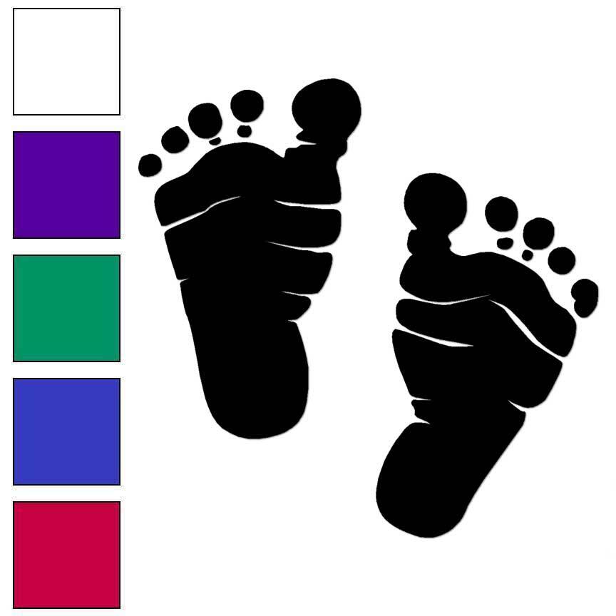 Baby Feet Footprints, Vinyl Decal Sticker, Multiple Colors & Sizes #6446