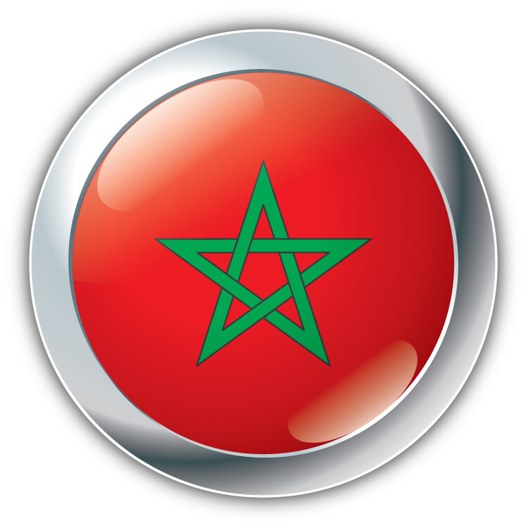 Morocco Flag Glossy Emblem Car Bumper Sticker Decal