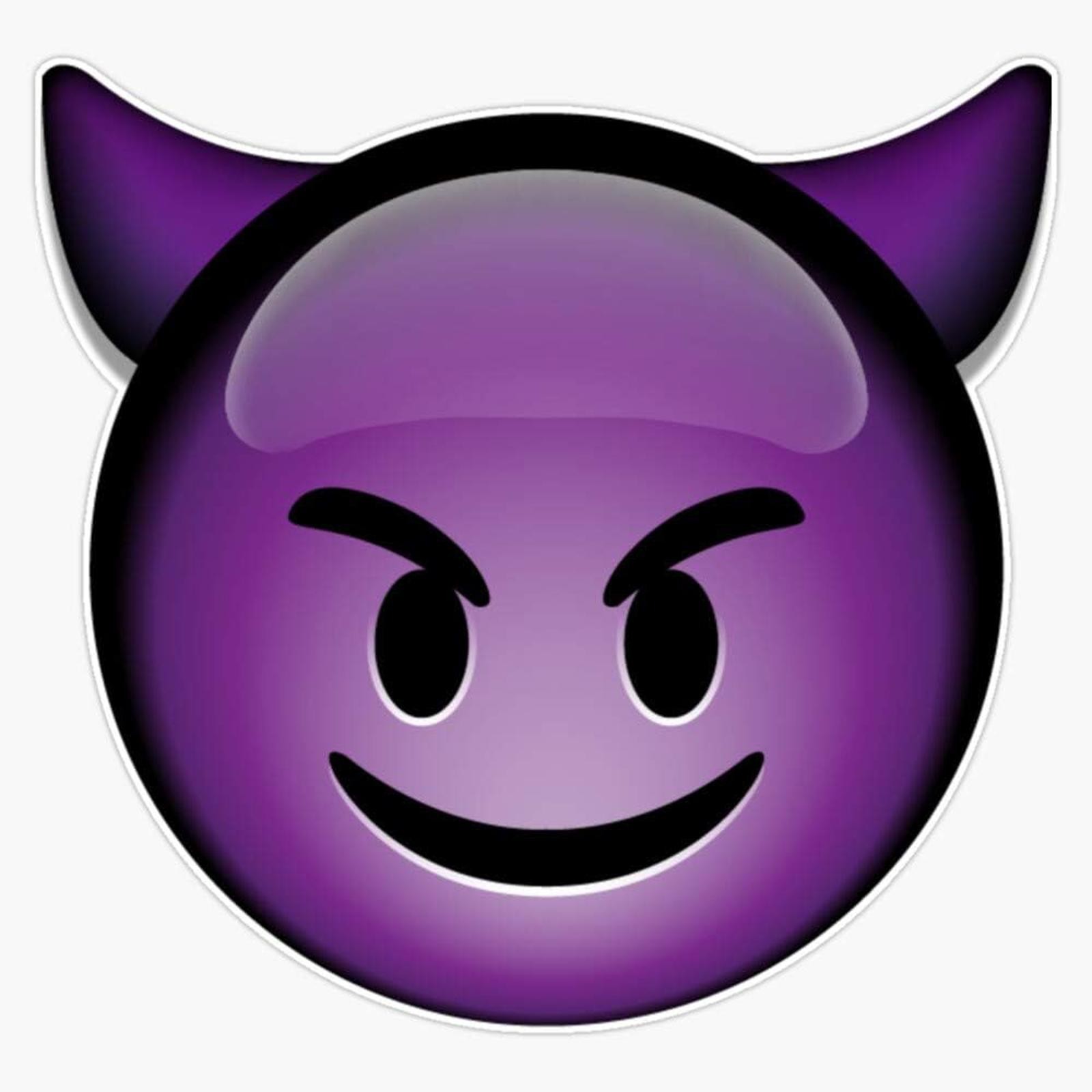 Smiling Purple Devil Emoji Decal Bumper Sticker 5″ inch