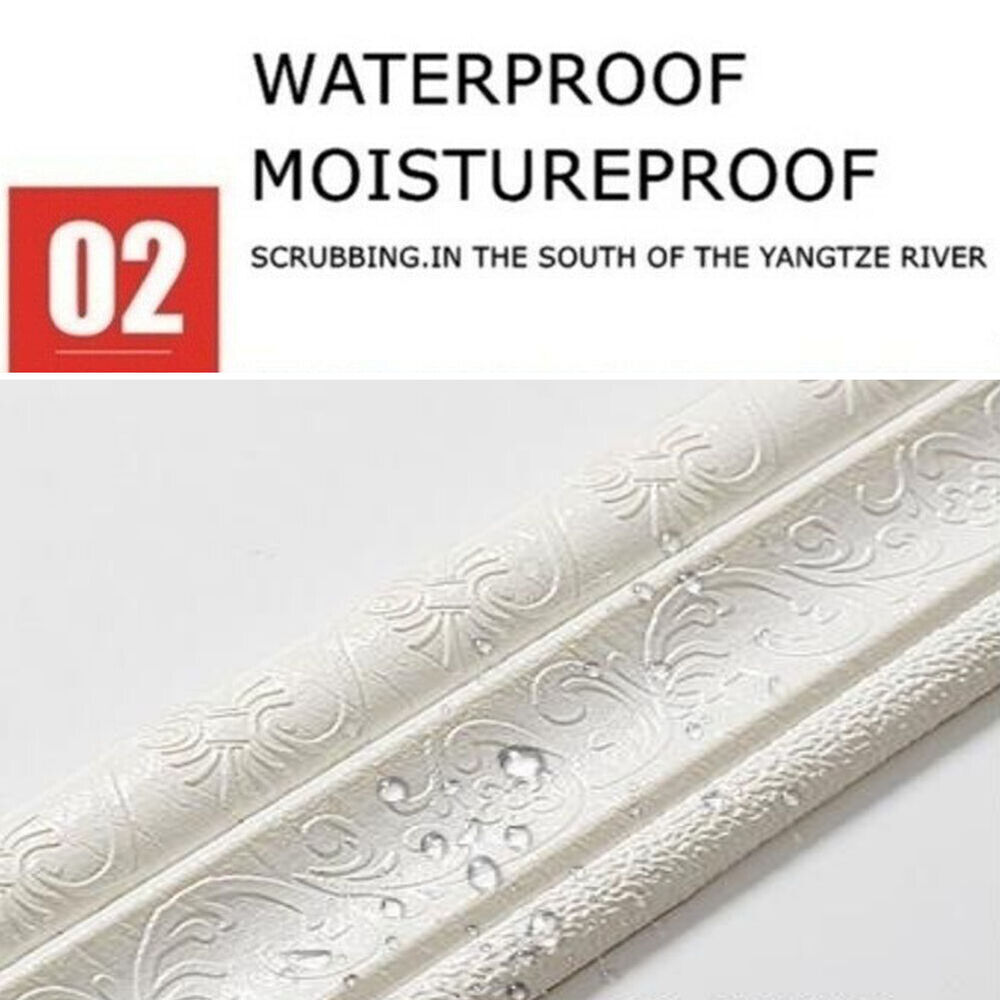 7.5FT Waterproof 3D Wall Border Wall DIY Decor Sticker Self-adhesive Kitchen US
