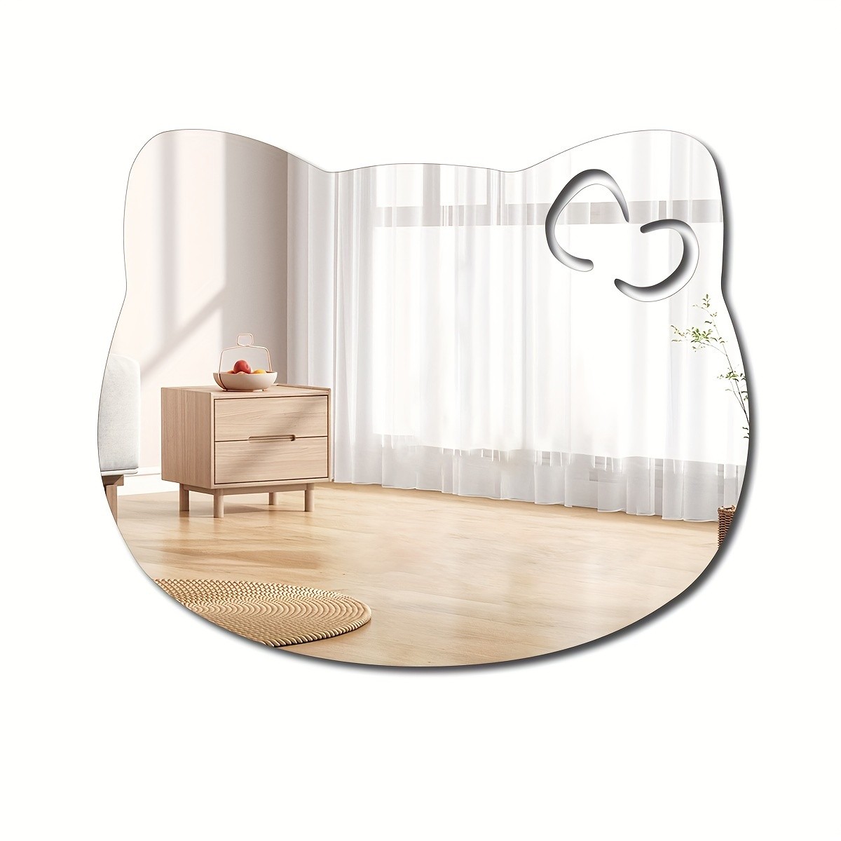 Removable Cartoon Animal Bow Acrylic Mirror Tiles DIY Kids Room Decoration