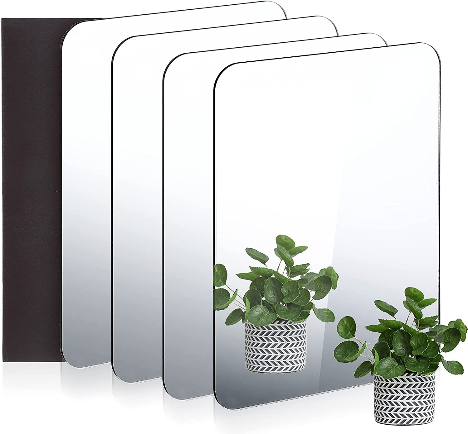 Self Adhesive Acrylic Mirror Sheet Wall Stickers Non Glass Flexible Plastic Roun