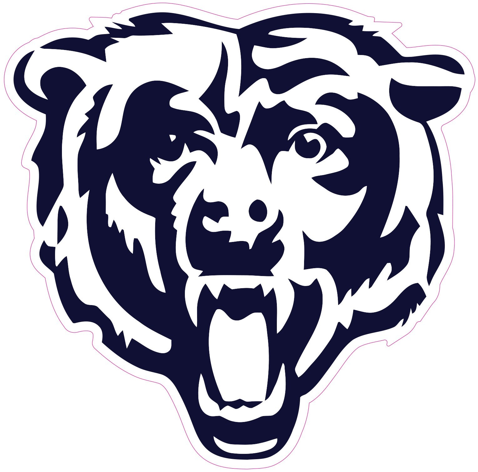 Chicago Bears Navy White Football Vinyl Decal Sticker Car Truck Bumper Tumbler