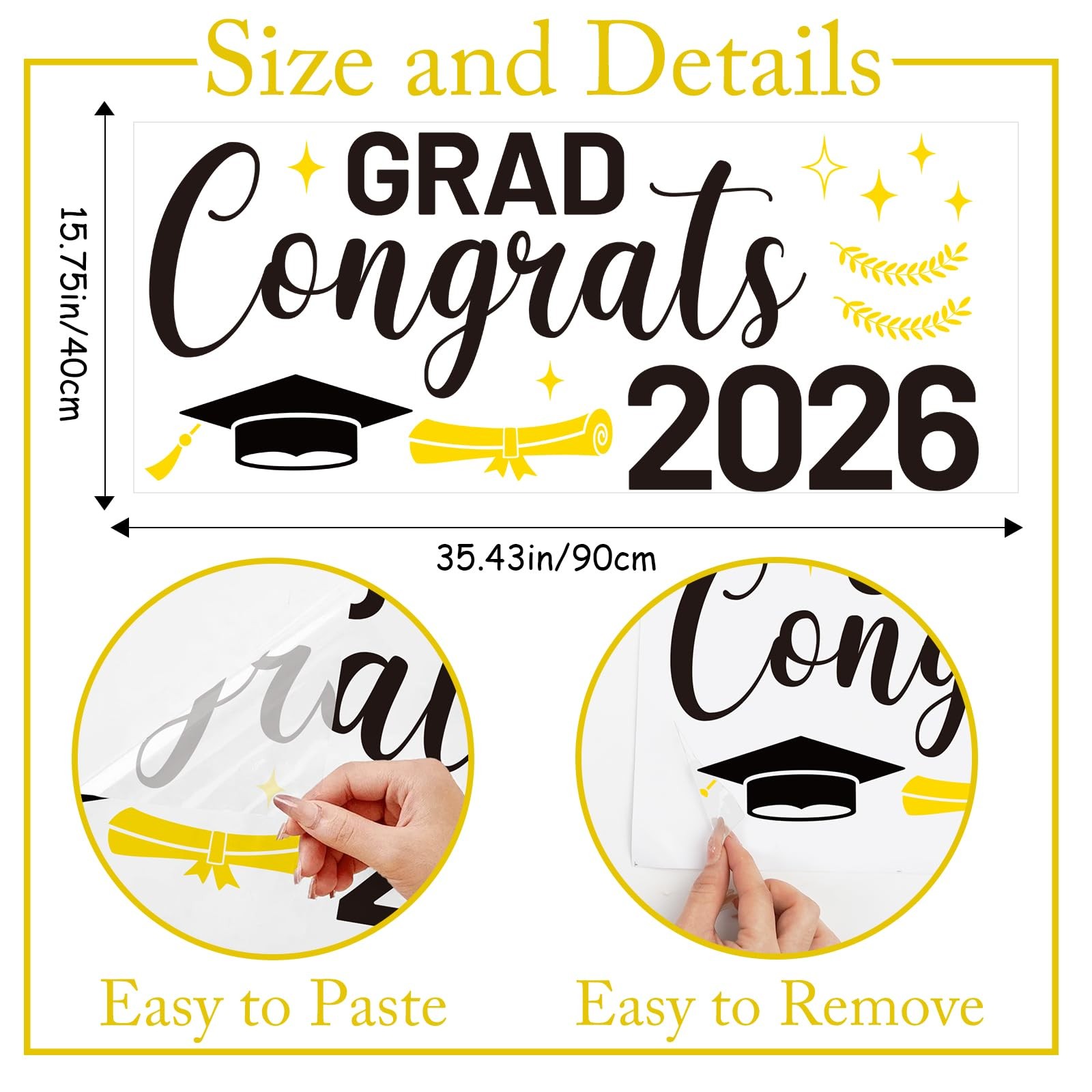 2026 Graduation Decals Decorations, Class of 2026 Graduation Arch Backdrop St…