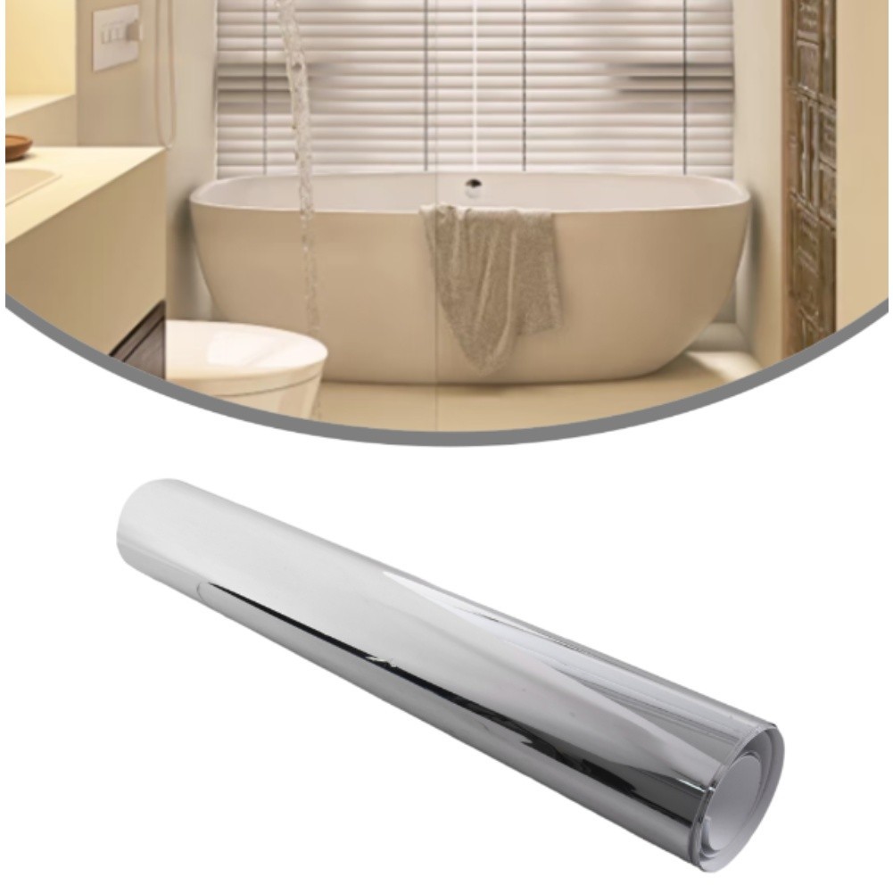 Flexible Mirror Sticker for Wall DIY Decoration 30x100cm Silver PVC Film