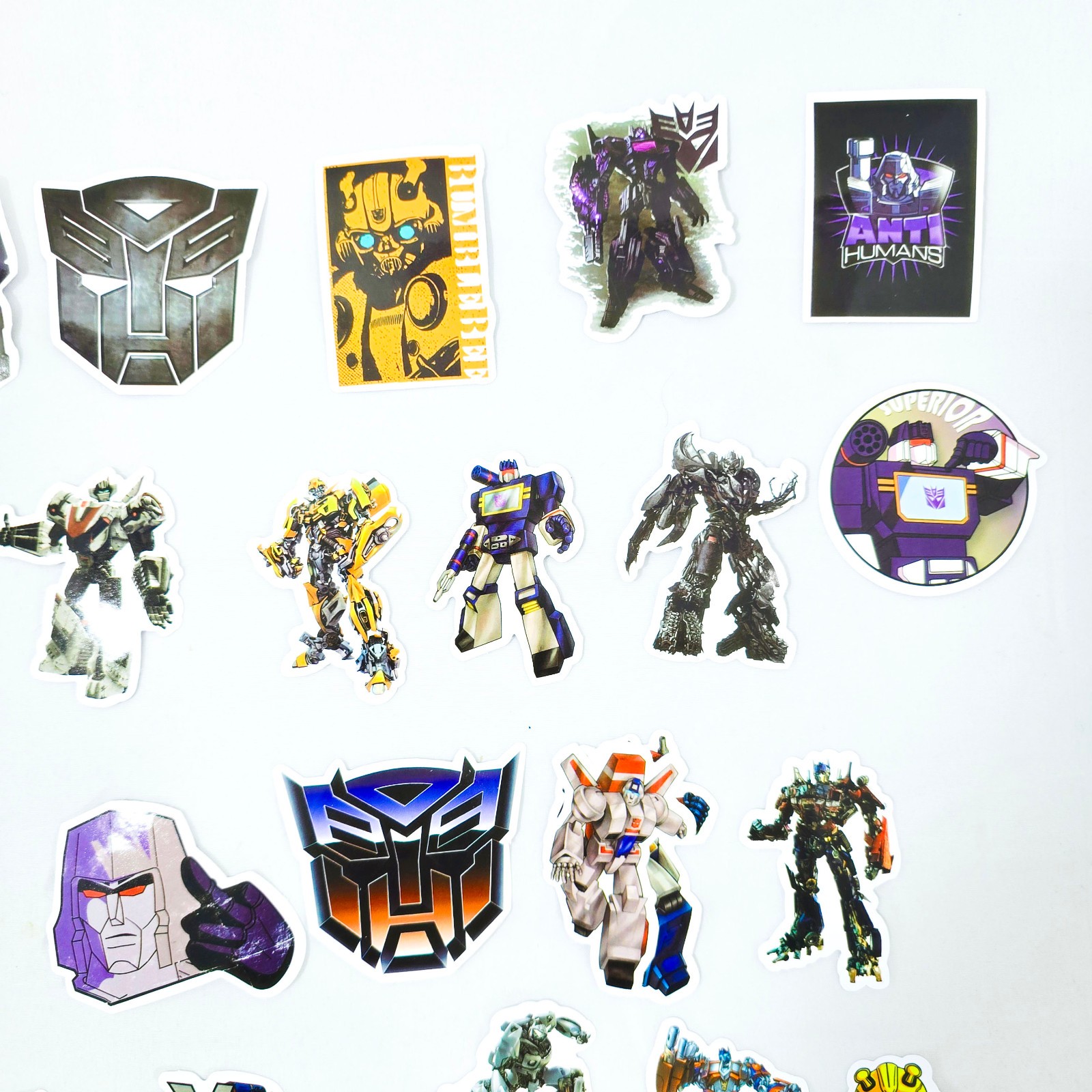 Transformers Sticker Lot 49Pc 2″ Autobots Decepticons Vinyl Decals Laptop Art