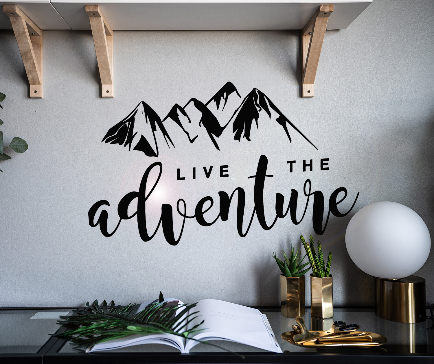Vinyl Wall Decal Motivation Live The Adventure Stickers 22.5 in x 13.5 in gz123