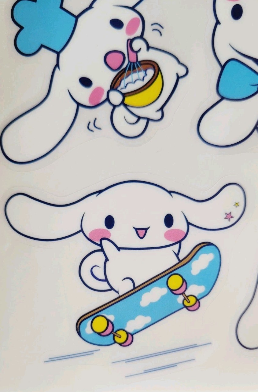 CINNAMOROLL TRANSLUCENT/ CLEAR WATERPROOF STICKERS SET OF 1O DECAL DECORATION
