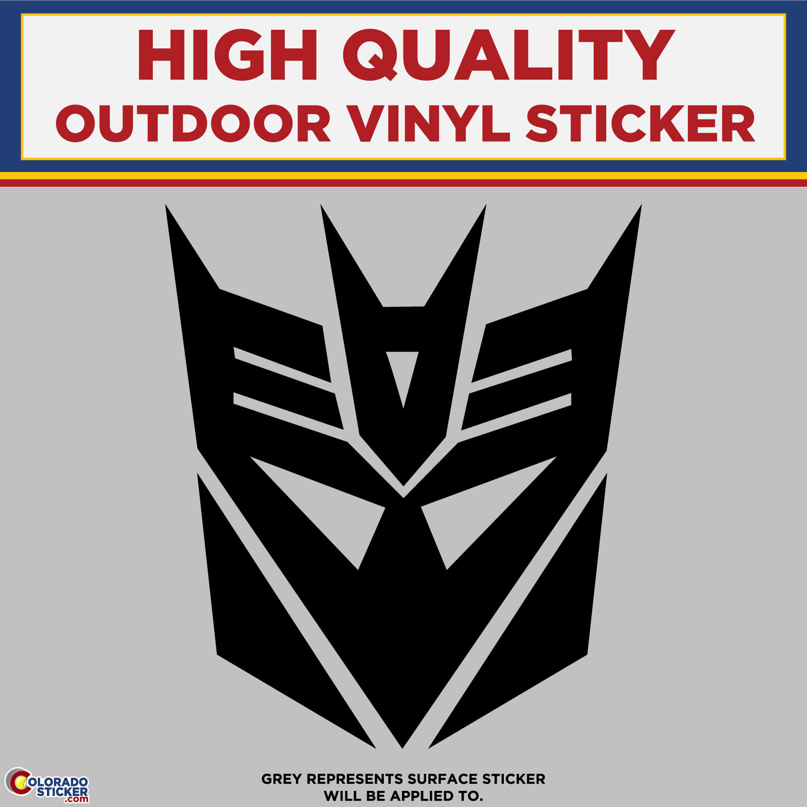 Decepticon Die Cut , High Quality Vinyl Sticker Decals
