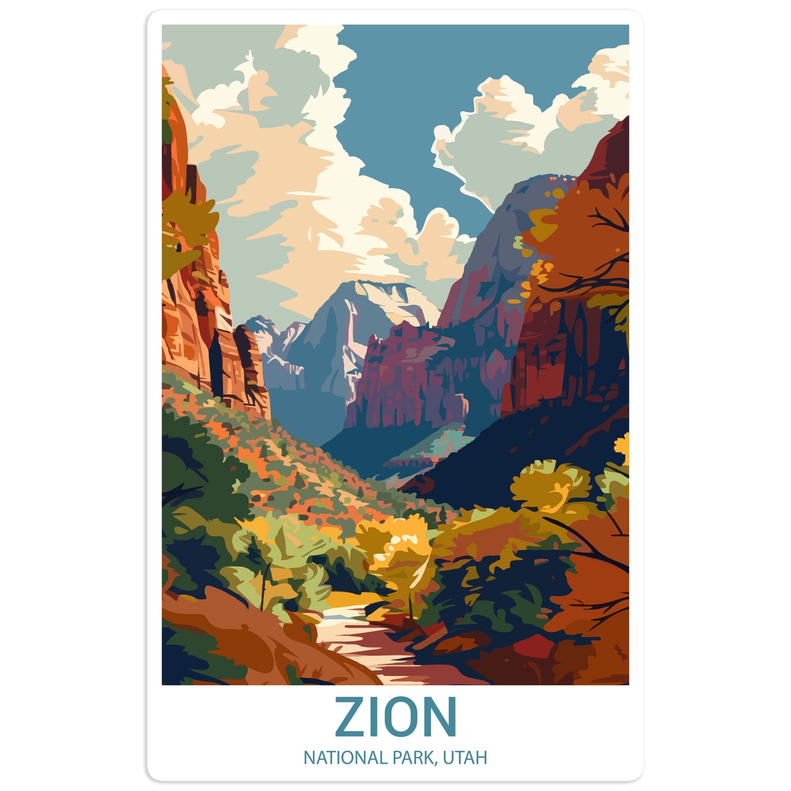 Zion National Park – Vinyl Decal Sticker – Car Window Laptop – #1322