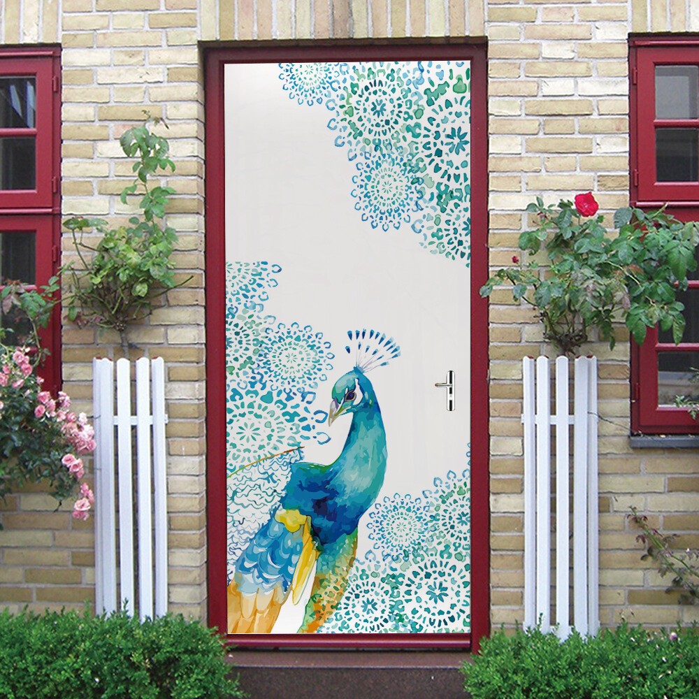 WALL, DOOR STICKER – Vintage Bookshelf Books 3D Self-adhesive Mural Decals Cover