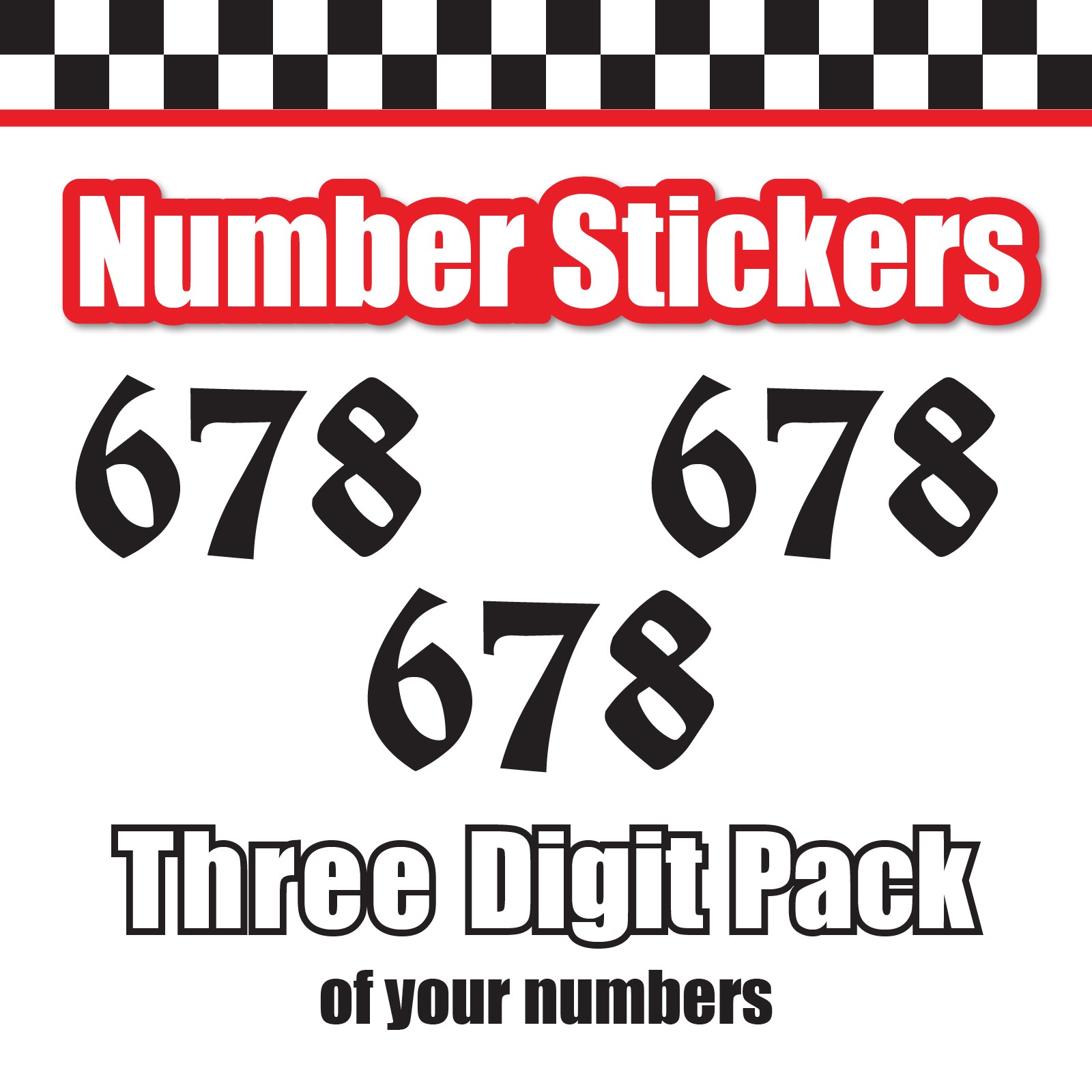 3x 3 Digit Custom Single Number Sticker Decal Locker Door Mailbox UnifrakturCook