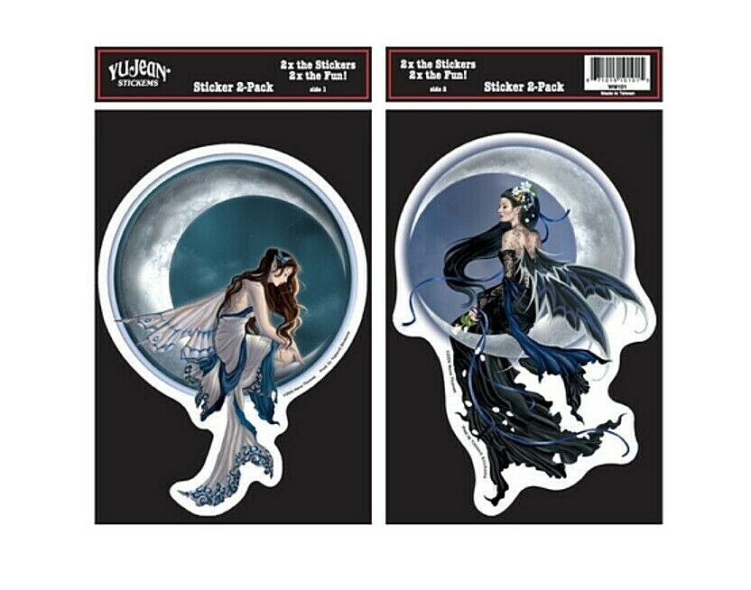 MOON FAIRIES 6-7/8″ sticker SET Memory (L) & Solace (R) by Nene Thomas (#89)