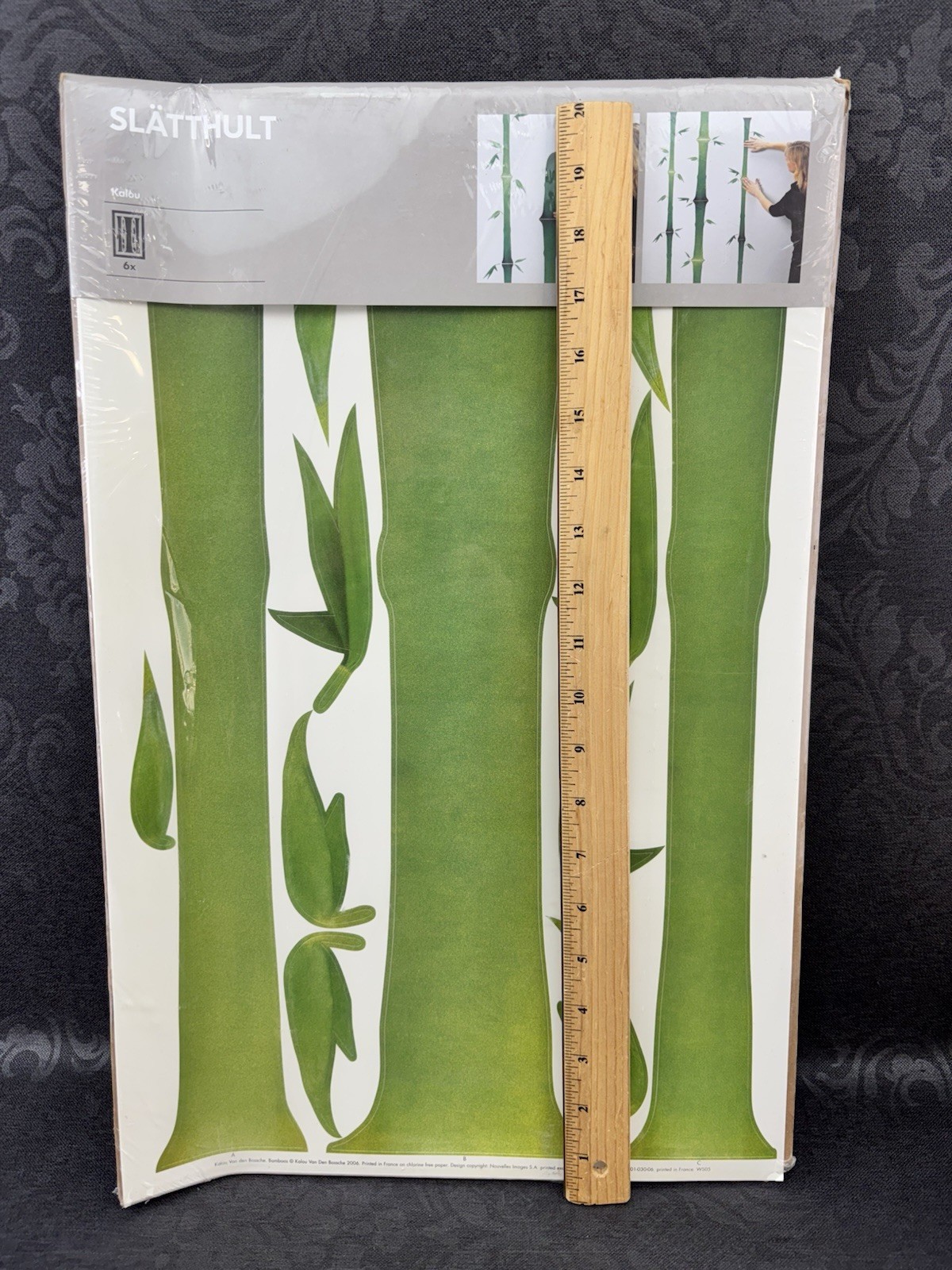 New IKEA Slatthult Bamboo Green Wall Stickers Van Den Bossche 2006 Decal France