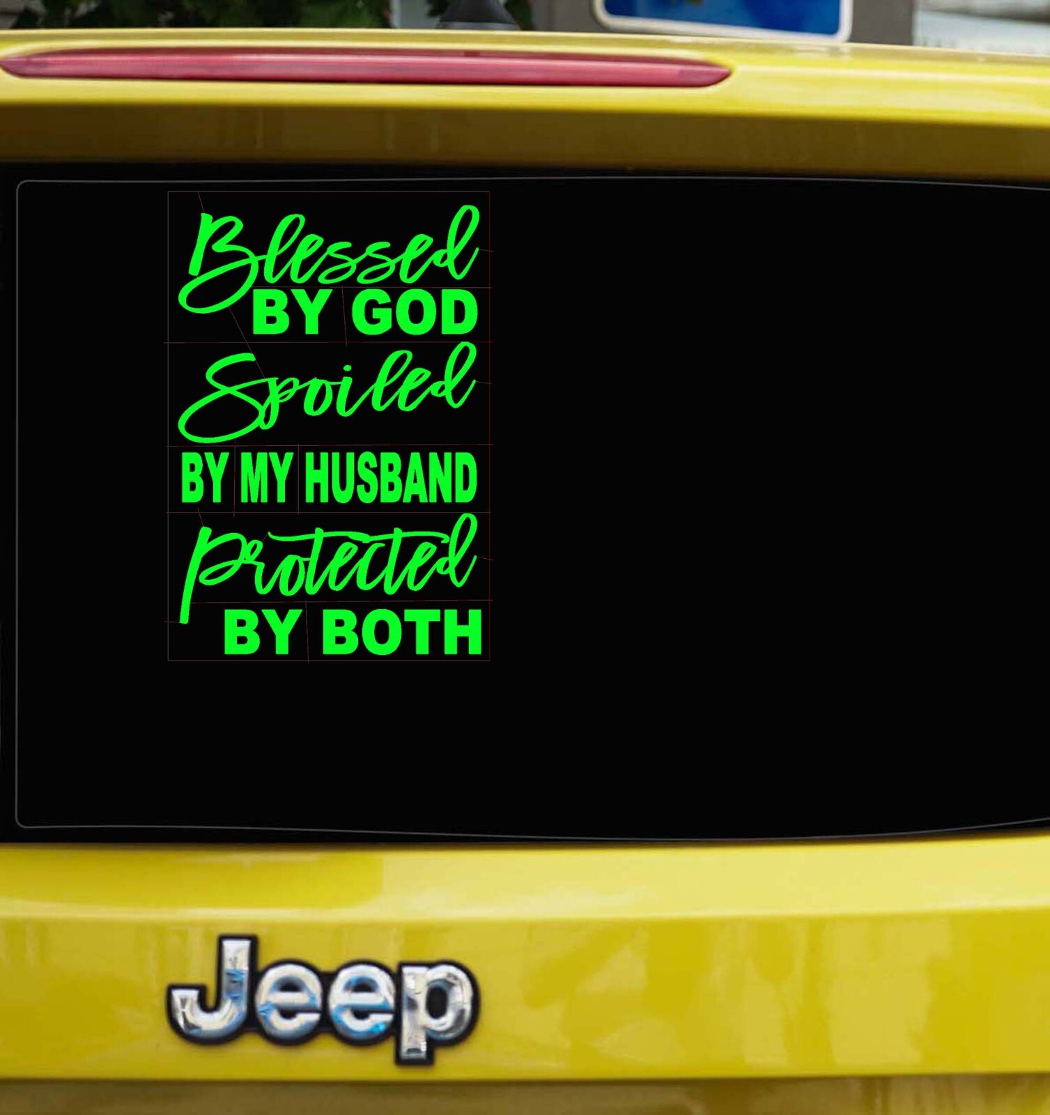 Blessed by God Spoiled by Husband decal Protected by Both vinyl sticker car truc