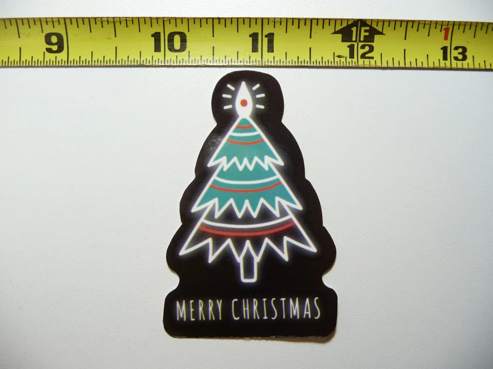 MERRY CHRISTMAS TREE NEON STYLE SMALL STICKER DECAL COLORFUL FUNNY