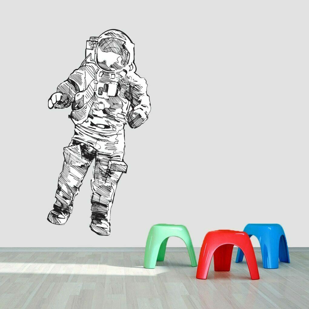 Astronaut Printed Wall Decal – Space Travel Kids Room Classroom Wall Art Decals