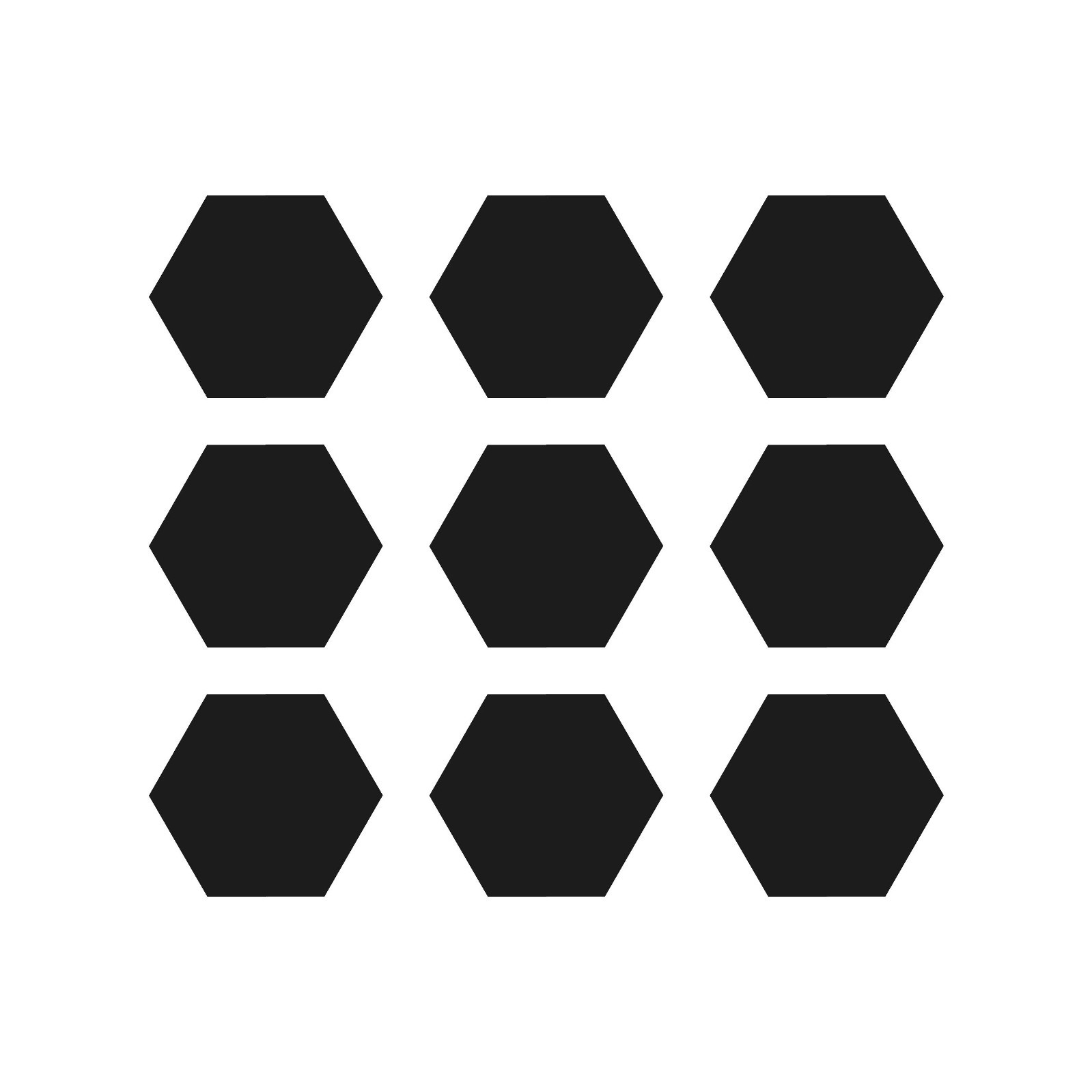Set of 9 Hexagon shape Vinyl hexagons Decal Stickers
