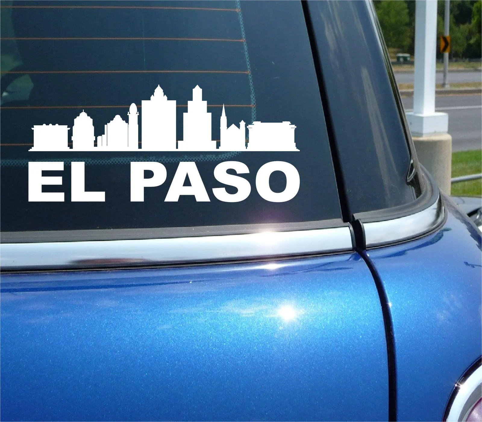 EL PASO TEXAS CITY SKYLINE CITYSCAPE CAR WALL DECAL BUMPER STICKER
