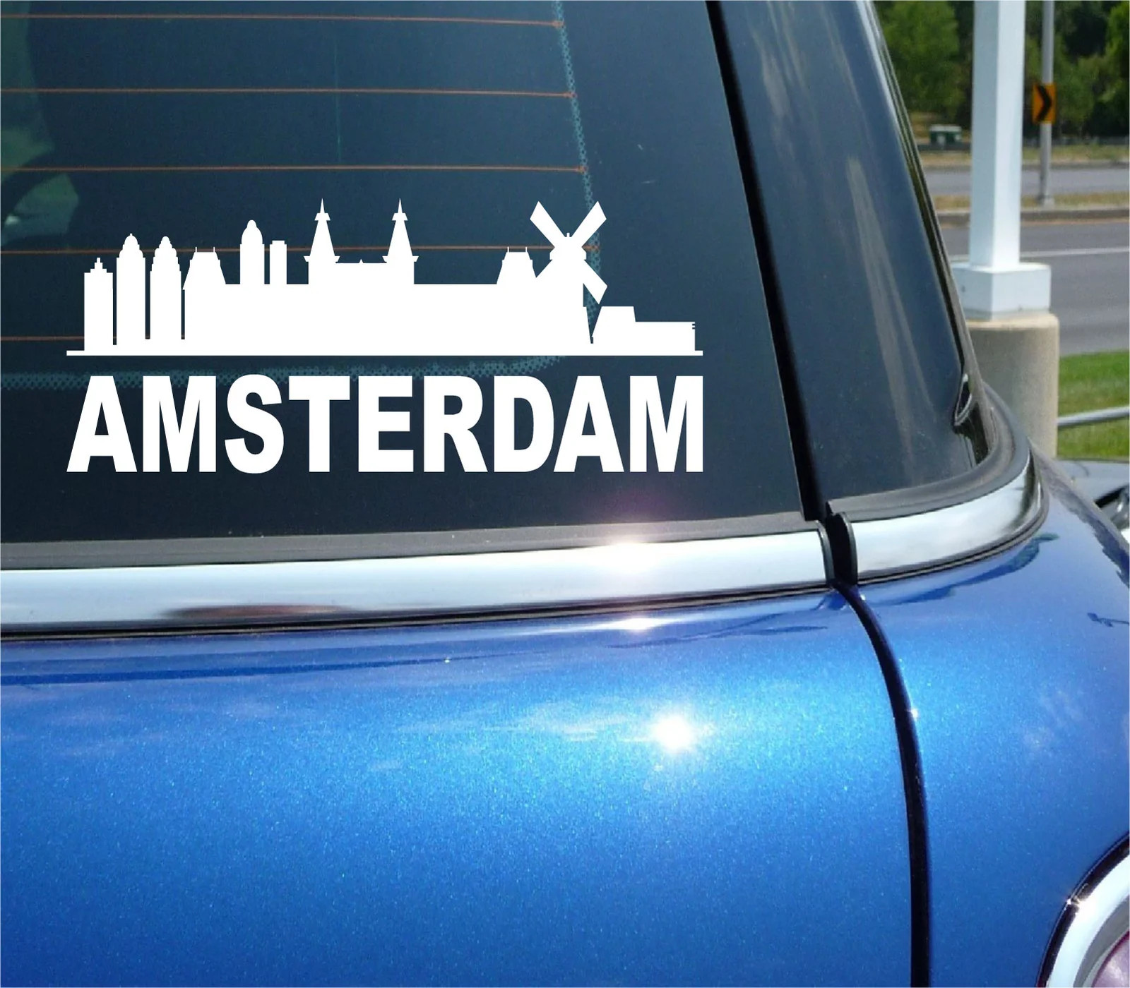 AMSTERDAM NETHERLANDS CITY SKYLINE CITYSCAPE CAR WALL DECAL BUMPER STICKER