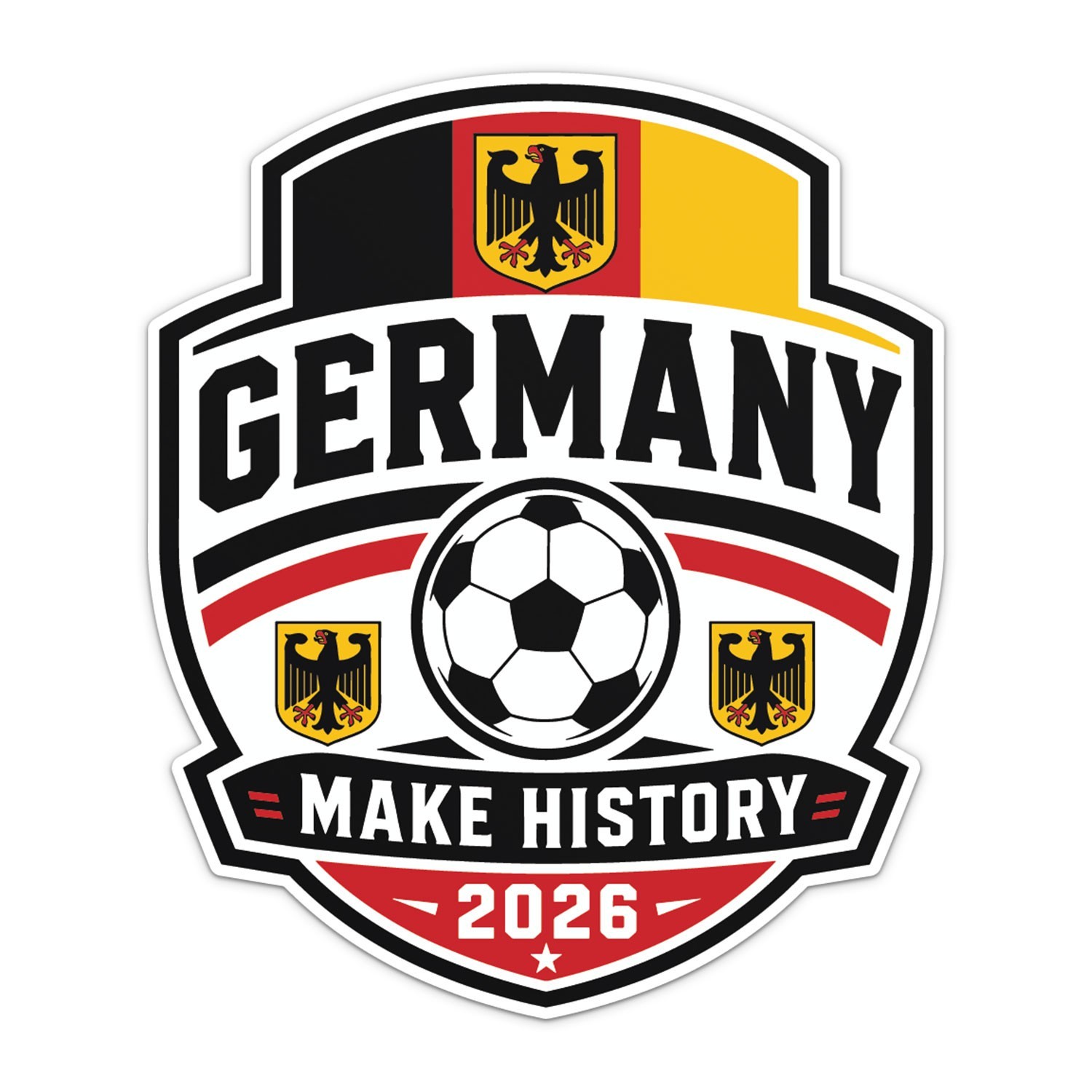 Germany Flag Football Soccer World Cup 2026 Make History Sticker Car Vinyl Decal