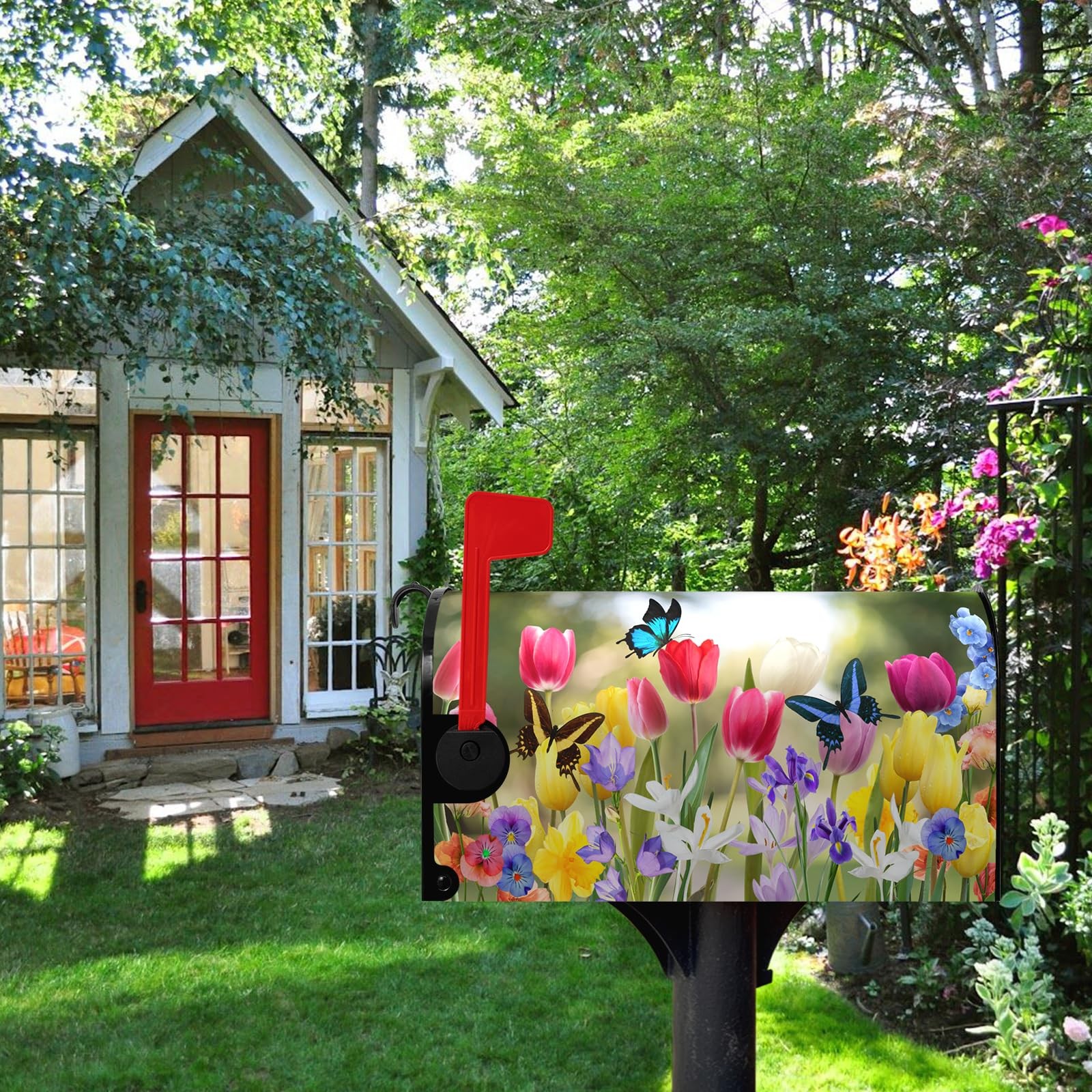 Dacawin Spring Mailbox Covers Magnetic 21x18inch, Tulip Cover
