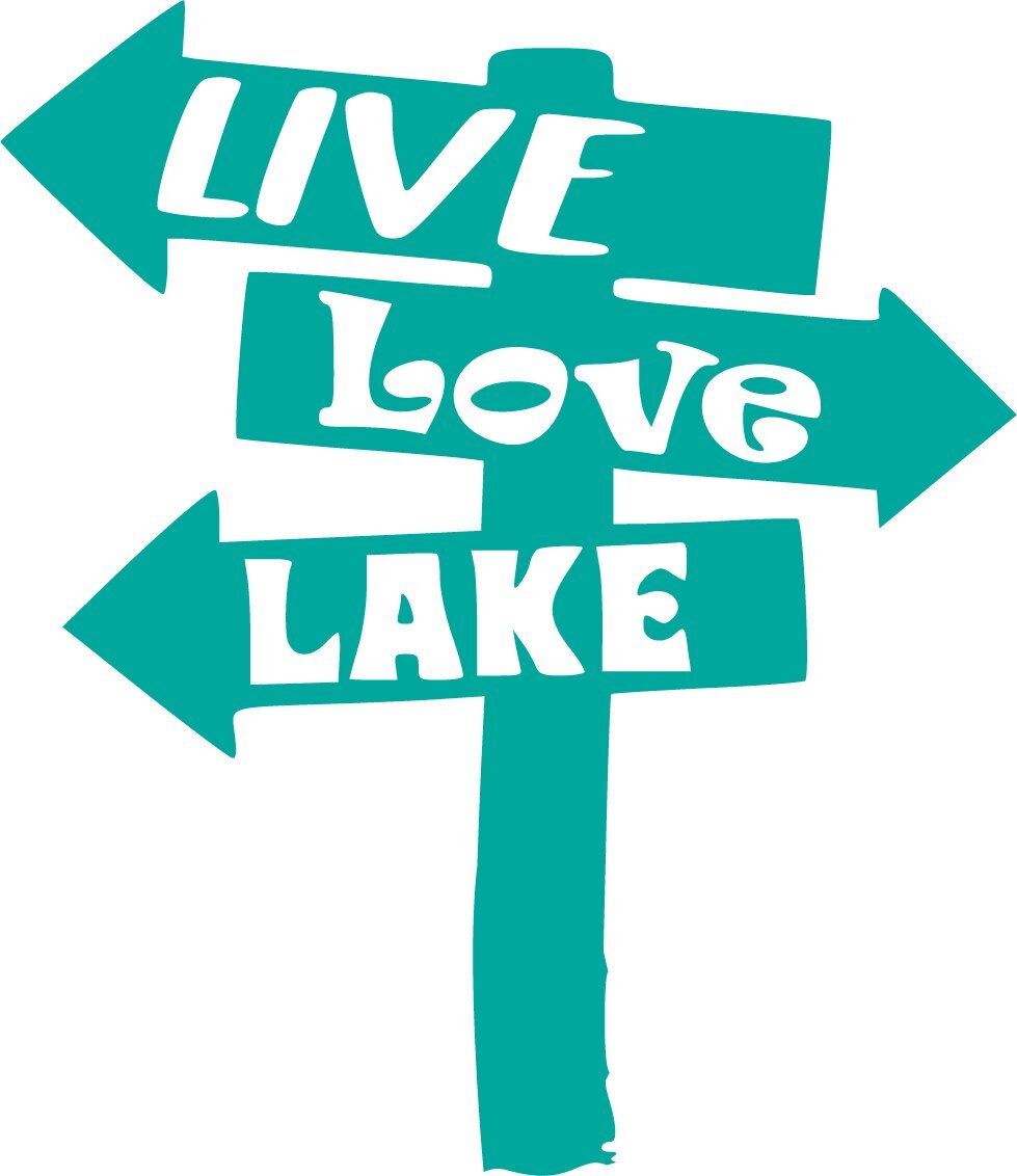 CMI DD997T Live Love Lake Decal Sticker | 5.5-Inches By 4.75-Inches | Premium