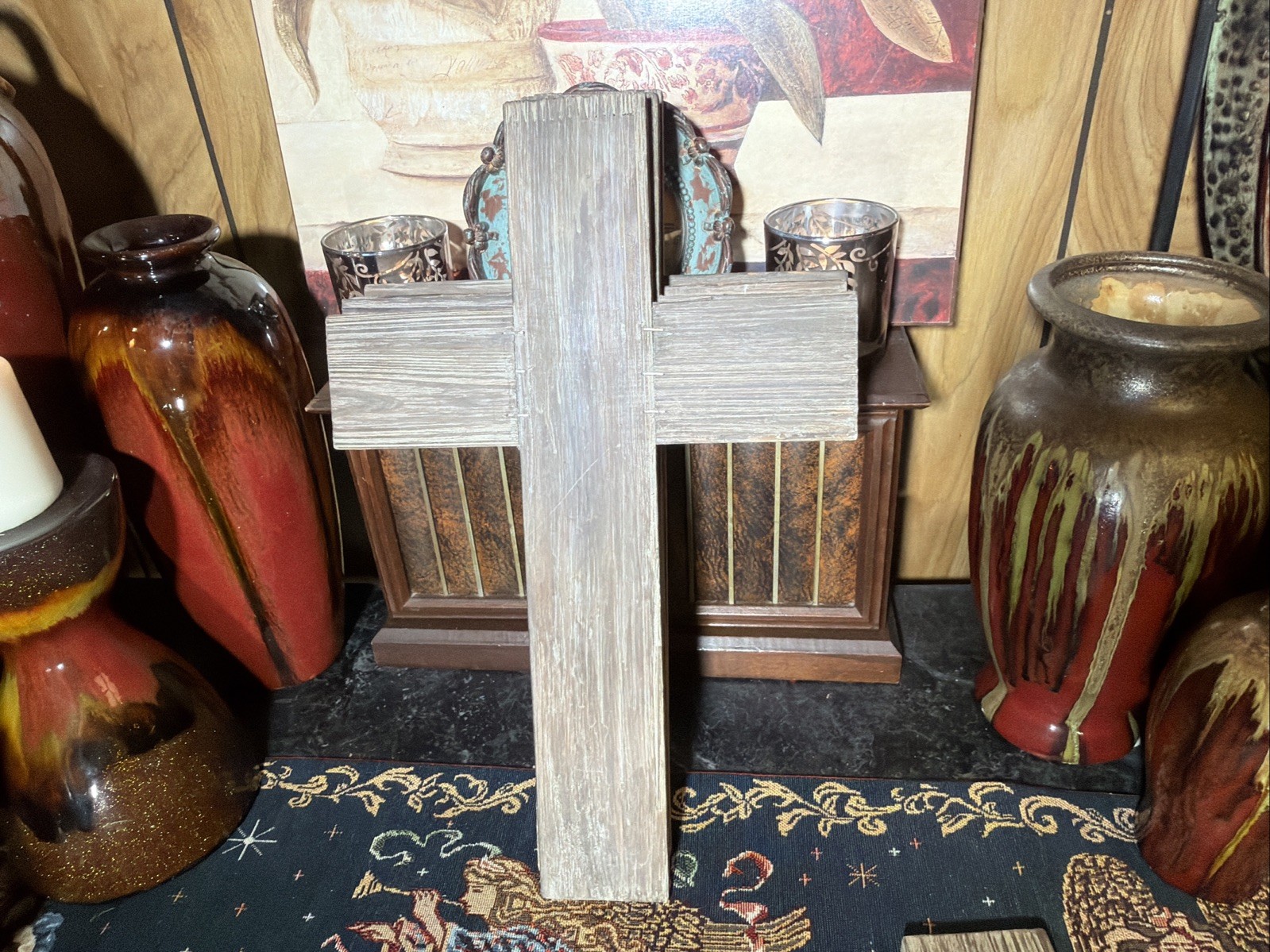 15” Distressed Wooden Cross Wall Hanging Or A DIY Project