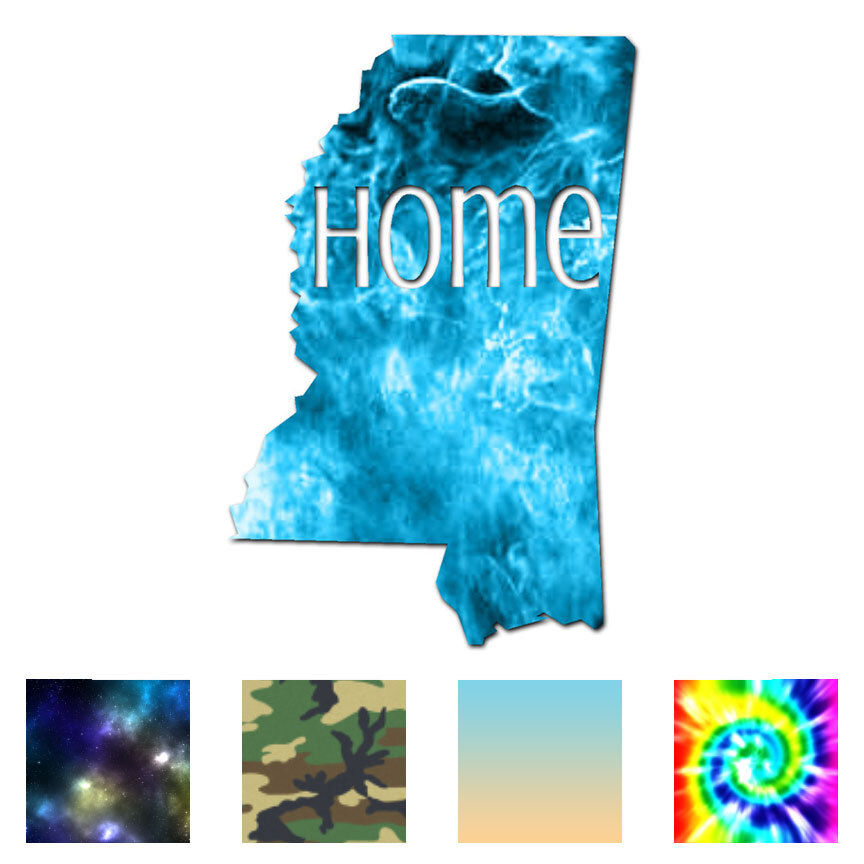 Mississippi Home State – Decal Sticker – Multiple Patterns & Sizes – ebn3826