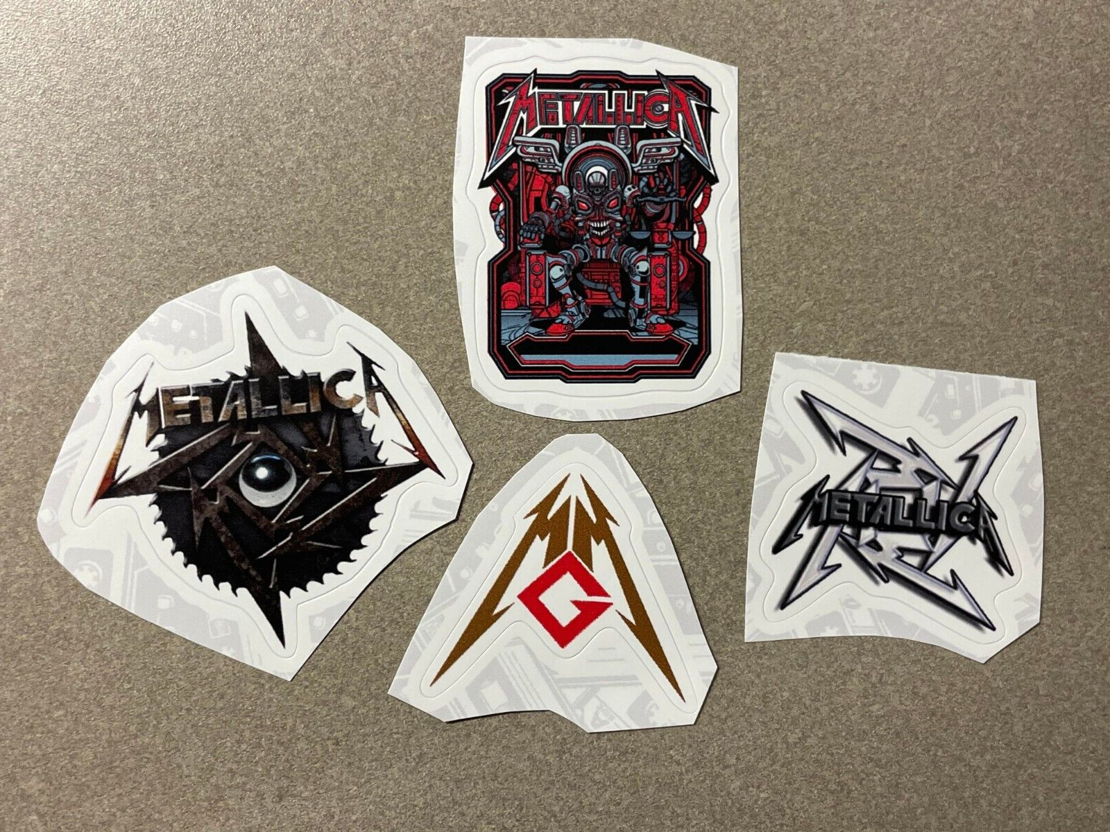 Lot (4) METALLICA 1 3/4″ to 2 1/4″ Band Logo Stickers FAST! FREE SHIP! HETFIELD