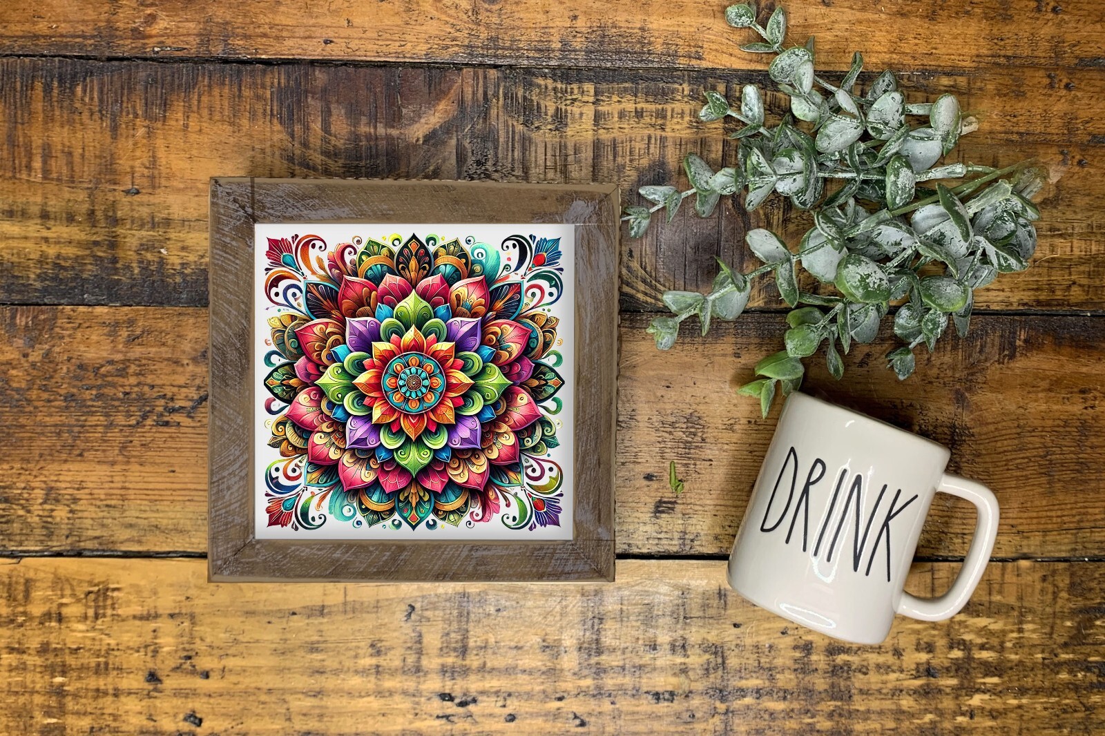 Bright Flower Mandala UV DTF Transparent Sticker / Decal