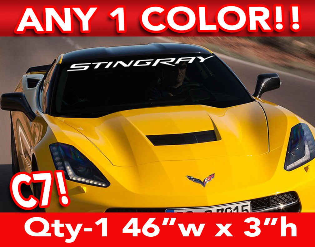 C7 CORVETTE Stingray WORD WINDSHIELD DECAL STICKER 44″w x3″h Any 1 Color
