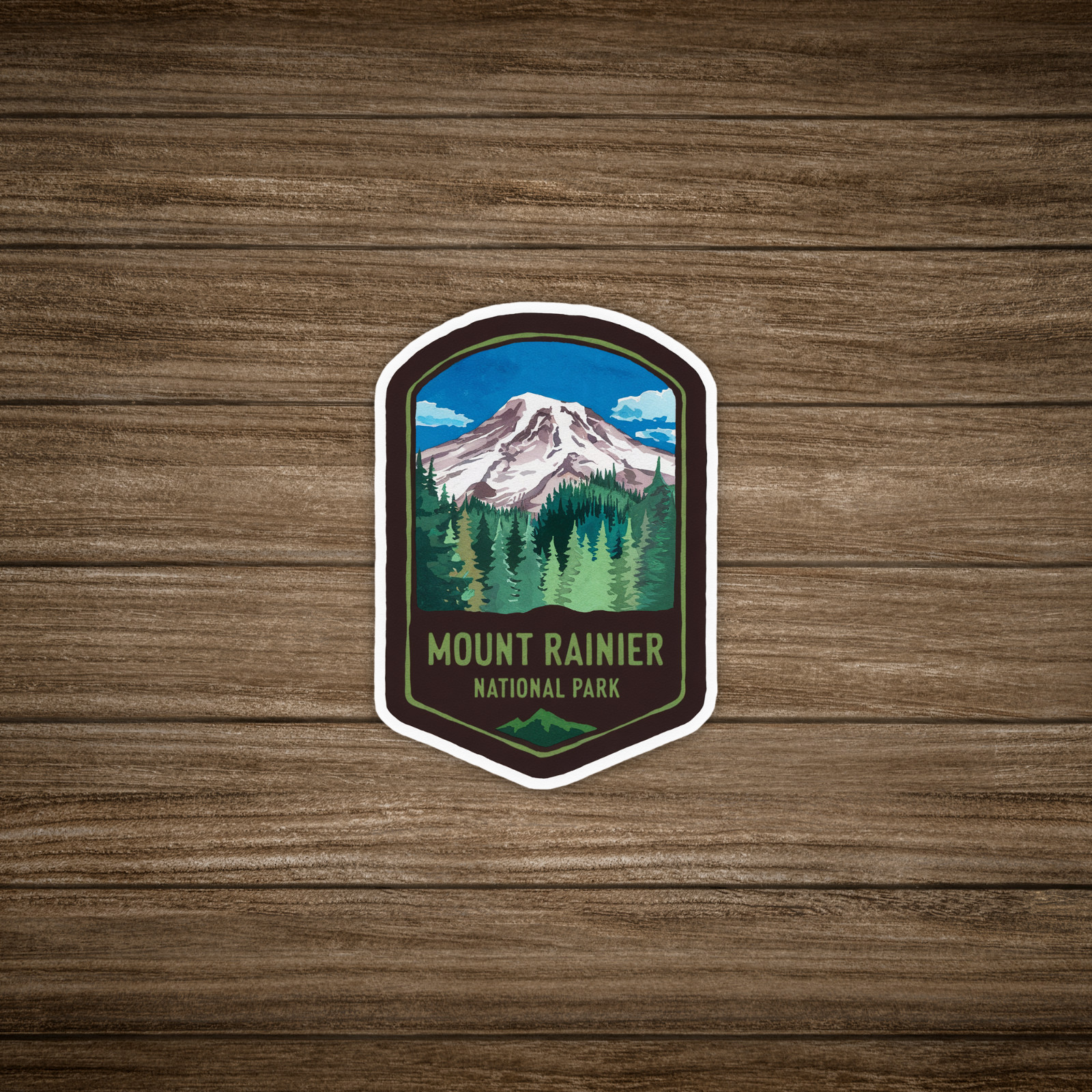Vintage Mount Rainier National Park Sticker – Retro Washington State Travel Deca