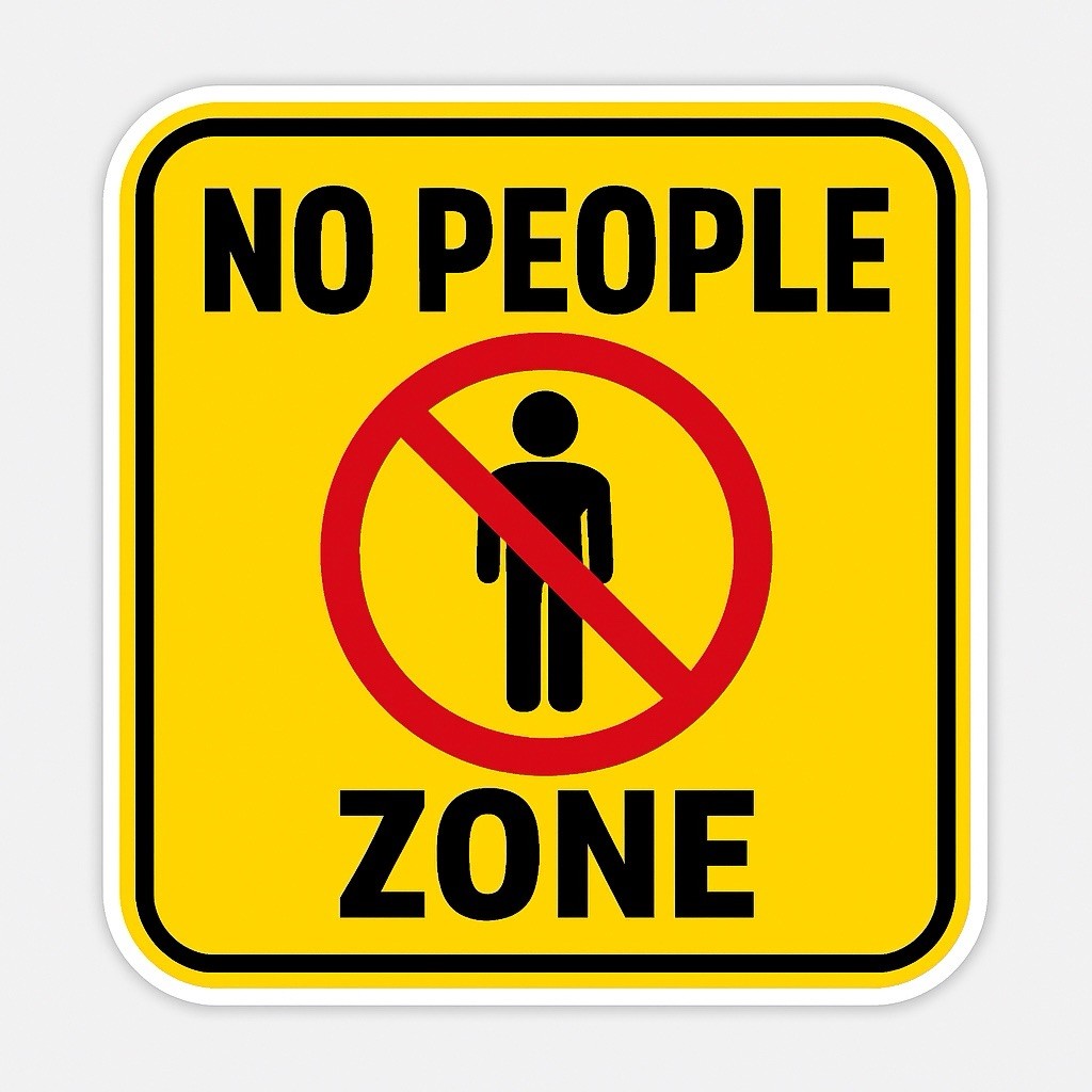 Funny “No People Zone” 3” Sticker For Tumbler, Laptop, Funny Introvert Sticker