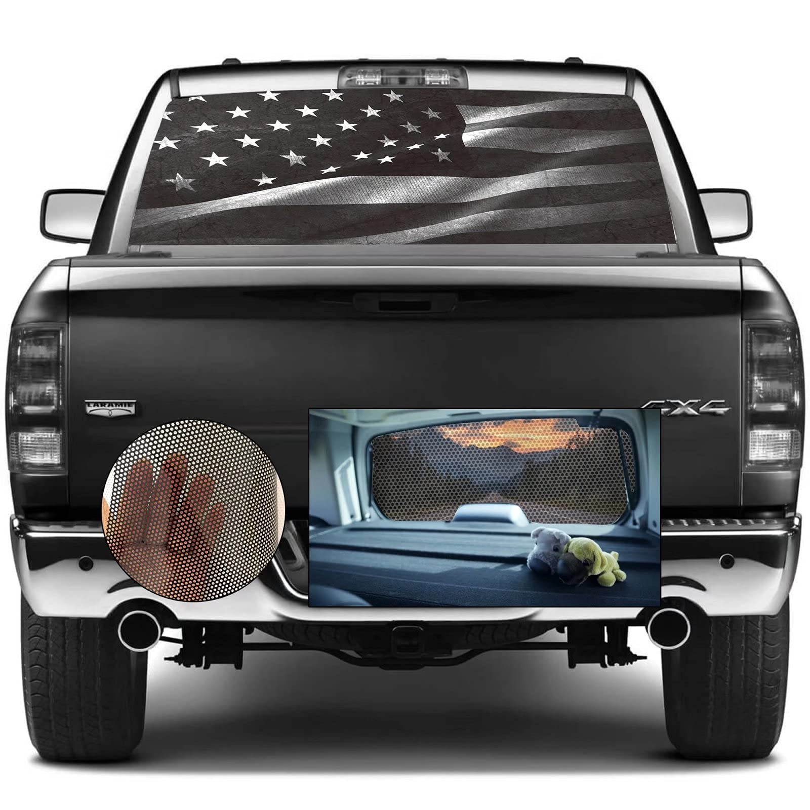 Truck Rear Window Graphic American Flag Decals, Patriot Truck Window Stickers…