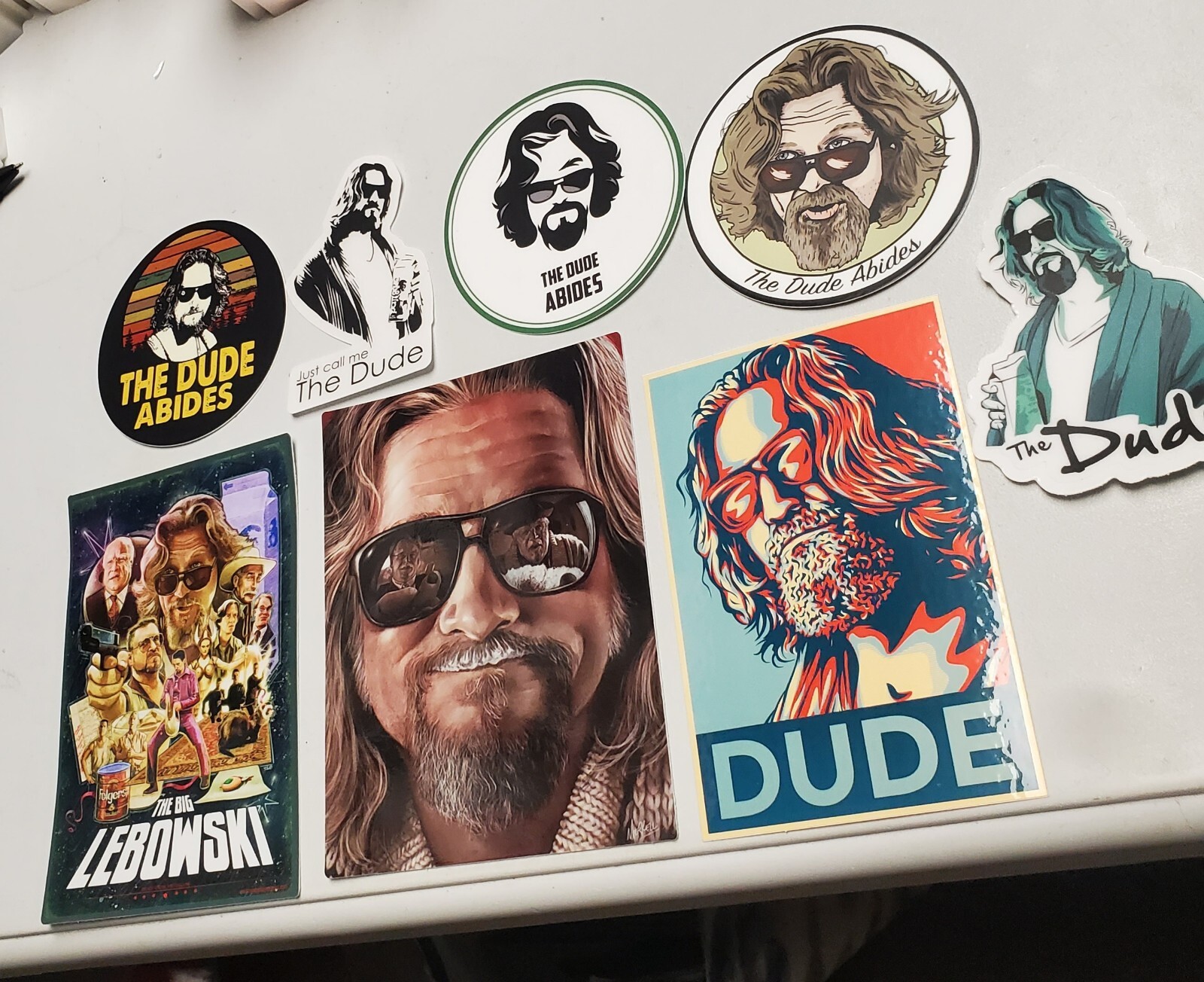 Big Lebowski The Dude STICKERS (8) DUDE ABIDES