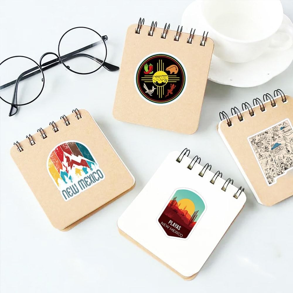 61Pcs New Mexico Stickers Pack, Aesthetic Vinyl Waterproof Sticker Decals for Wa