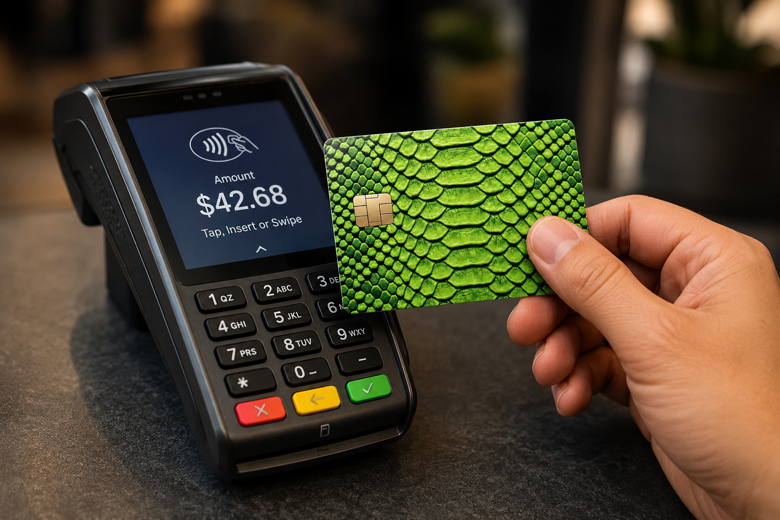 2D Green Python Skin Credit Card Skin Debit Card Vinyl Sticker Wrap