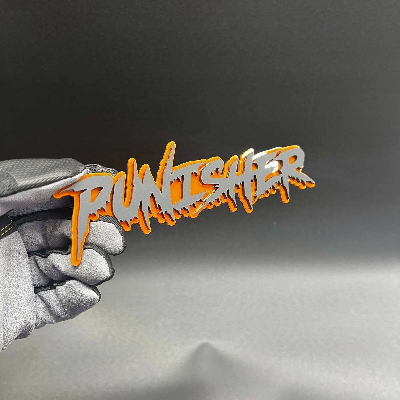 1x PUNISHER Custom Text 3D Acrylic Car Emblem Badge Multicolor Fender Decal