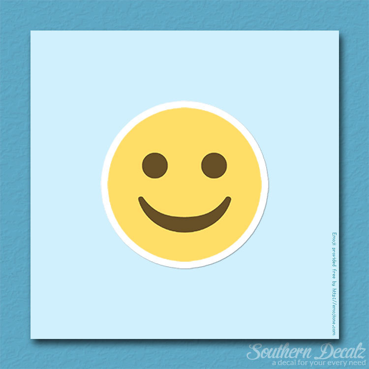 Content Smiley Face Emoji – Vinyl Decal Sticker – c167 – 3.75″ x 3.75″