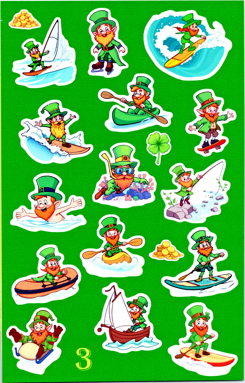 Leprechaun Irish Vinyl Sticker Decal Laptop Wall St Patrick’s day Water Sports