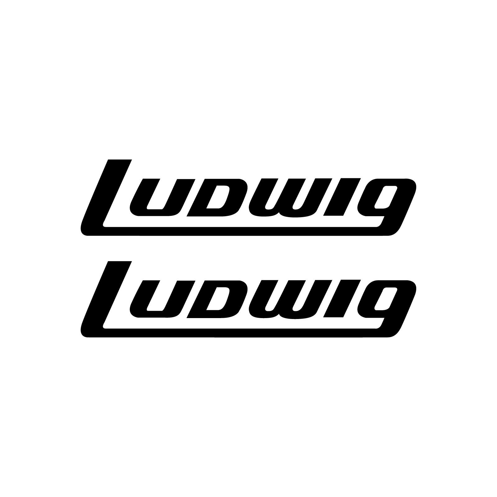 Ludwig Decals (Set of 2) Black 8″ Repro Stickers