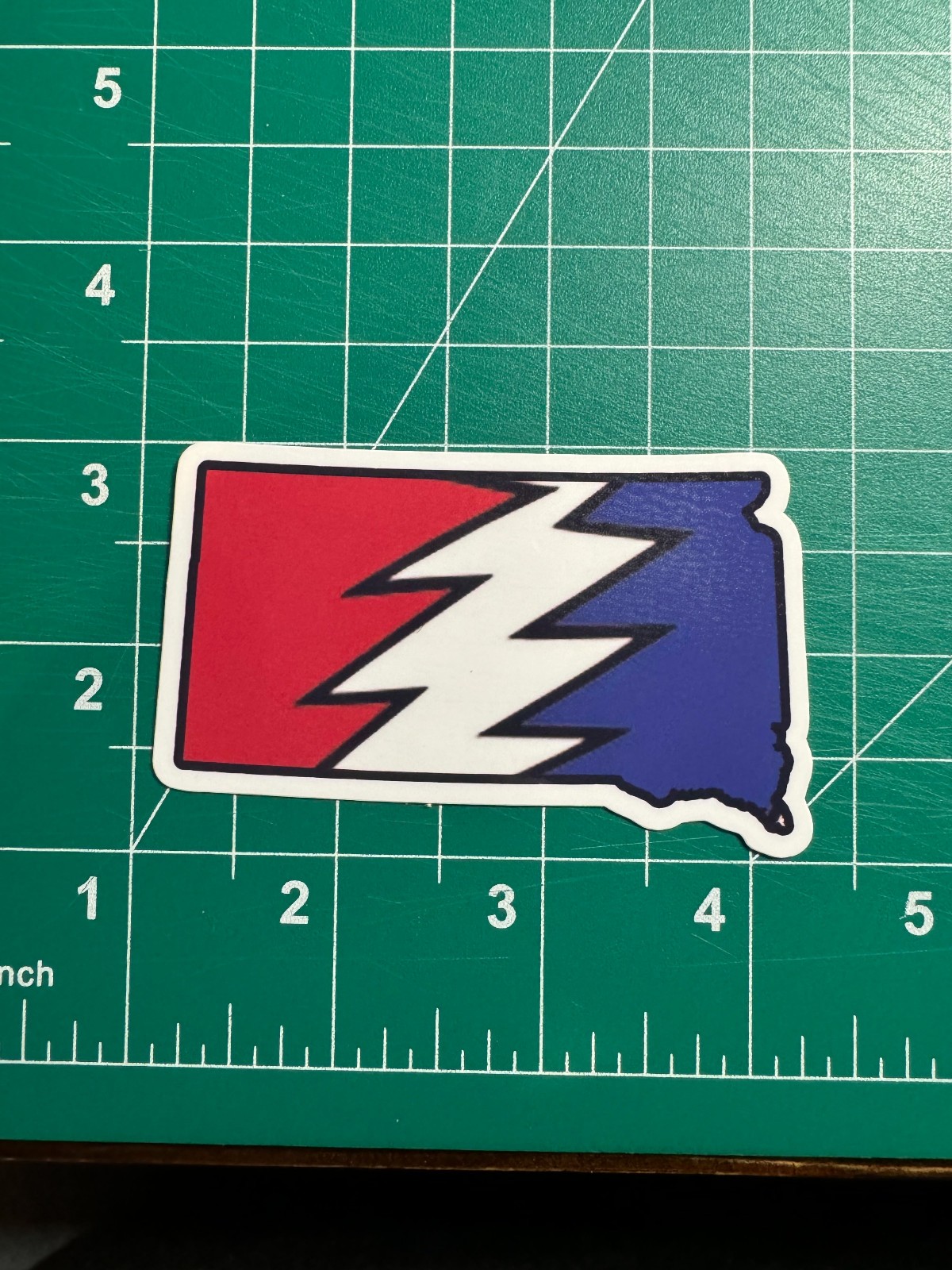 South Dakota Stealie – Grateful Dead – Laminated Vinyl Sticker 3″x2″