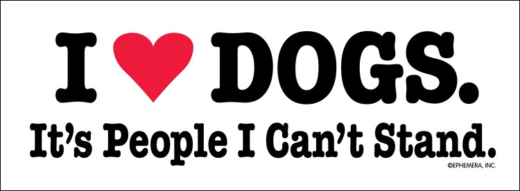 🐶”I ❤️ DOGS It’s People Can’t Stand” Funny Bumper Car Magnet 🦴 Made in USA