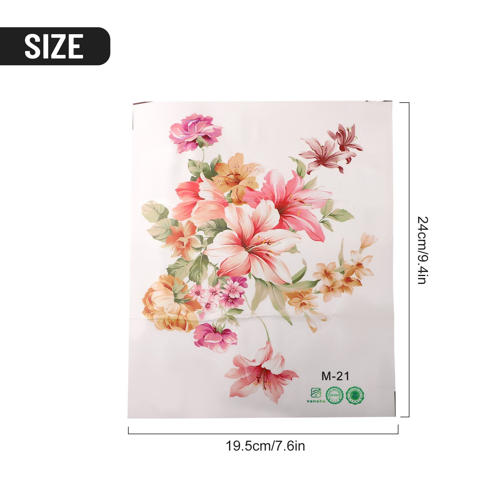 Romantic Flowers Wall Sticker For Bathroom Toilet Seats Fridge Cupboard Decal