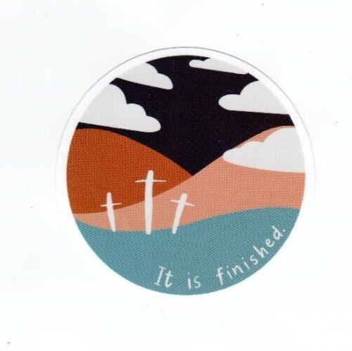 It is finished Cross Vinyl Christian Sticker | Laptop Decal